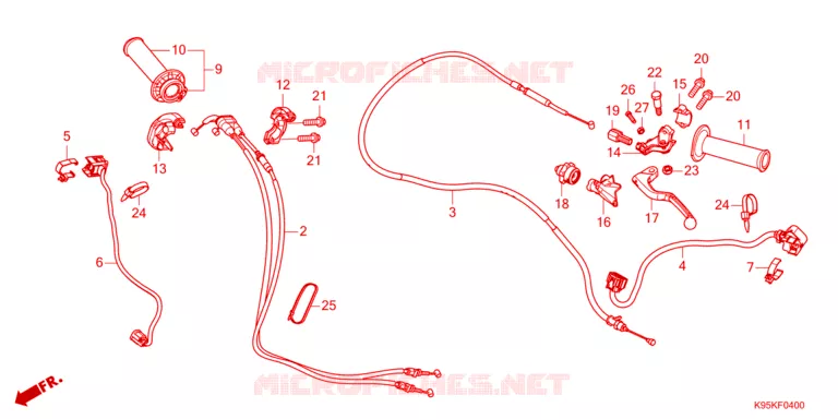 LEVIER DE GUIDON - CABLE - COMMODO Honda MOTO 250 CRF 2022  CRF250RXN