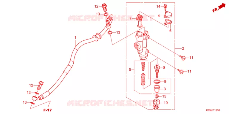 MAITRE CYLINDRE DE FREIN ARRIERE Honda MOTO 250 CRF 2023  CRF250RXP
