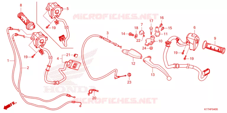 LEVIER DE GUIDON - CABLE - COMMODO Honda MOTO 300 CRF 2022  CRF300LAN