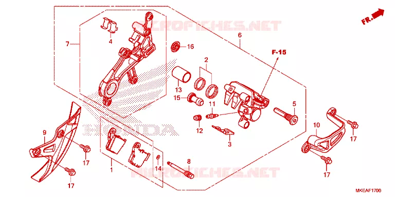 ETRIER DE FREIN ARRIERE Honda MOTO 450 CRF 2023  CRF450RLP