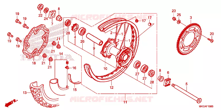 ROUE ARRIERE Honda MOTO 450 CRF 2024  CRF450RLP