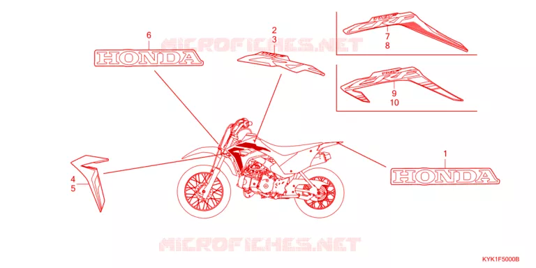 AUTOCOLLANTS Honda MOTO 110 CRF 2022  CRF110FN