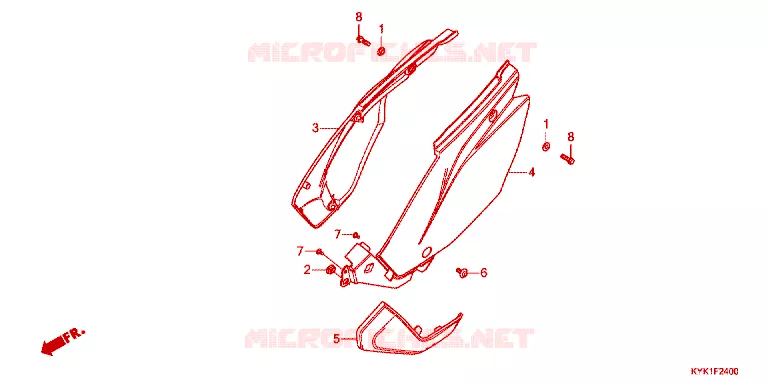 COUVERCLES LATERAUX Honda MOTO 110 CRF 2022  CRF110FN