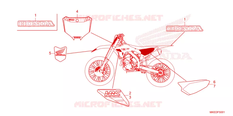 AUTOCOLLANTS Honda MOTO 450 CRF 2023  CRF450RP
