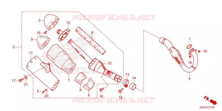 SILENCIEUX D'ECHAPPEMENT Honda MOTO 450 CRF 2023  CRF450RP_50TH