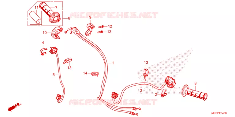 COMMODO - LEVIER - CABLE Honda MOTO 450 CRF 2023  CRF450RP