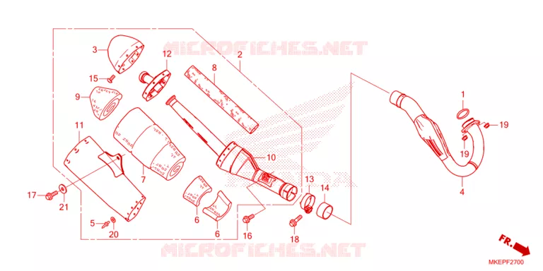 SILENCIEUX D'ECHAPPEMENT Honda MOTO 450 CRF 2023  CRF450RP_50TH