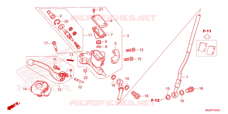 MAITRE CYLINDRE DE FREIN AVANT Honda MOTO 450 CRF 2023  CRF450RWEP