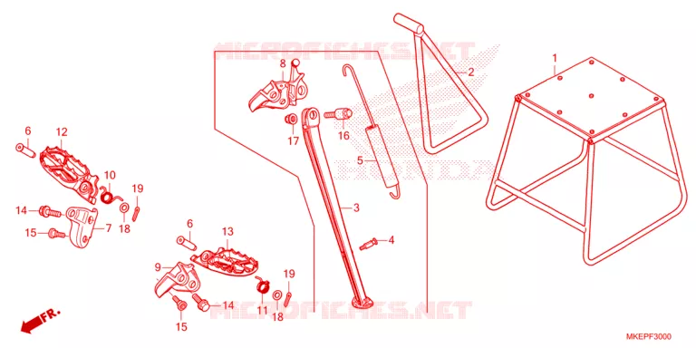 REPOSE PIED - BEQUILLE Honda MOTO 450 CRF 2023  CRF450RWEP