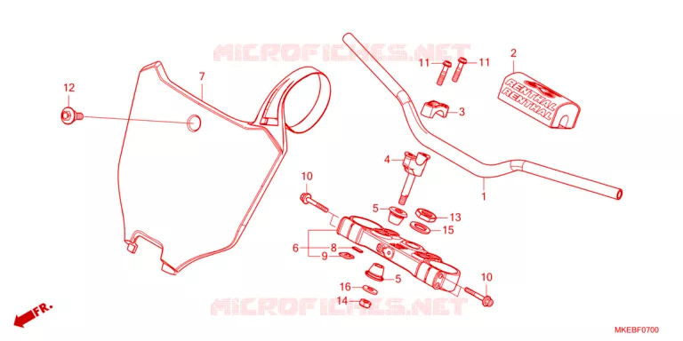 GUIDON - TE DE FOURCHE Honda MOTO 450 CRF 2022  CRF450RXN