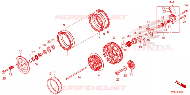 EMBRAYAGE Honda MOTO 450 CRF 2023  CRF450RXP
