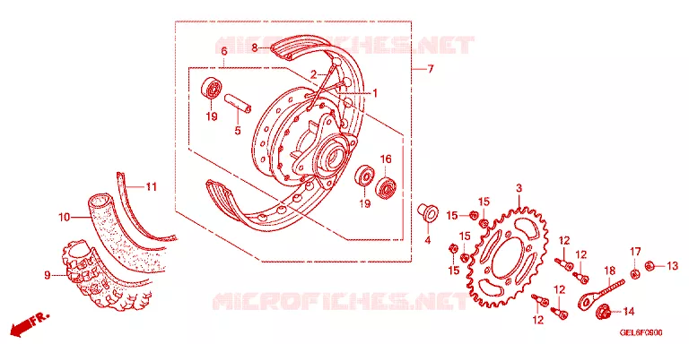 ROUE ARRIERE Honda MOTO 50 CRF 2022  CRF50FN