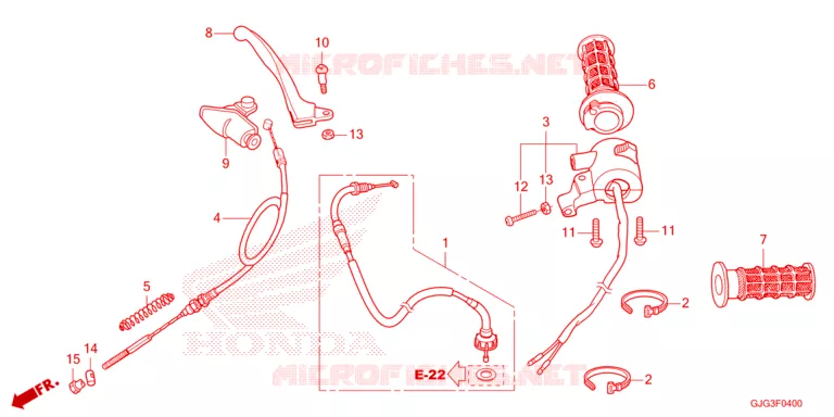 LEVIER DE GUIDON - CABLE - COMMODO Honda MOTO 50 CRF 2023  CRF50FP