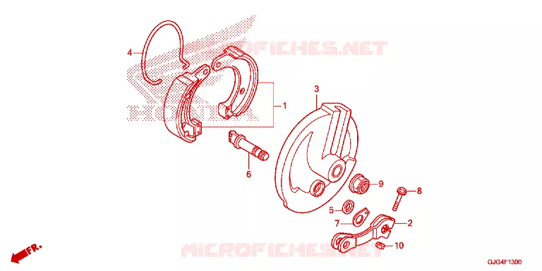FLASQUE - MACHOIRES DE FREIN AVANT Honda MOTO 50 CRF 2023  CRF50FP