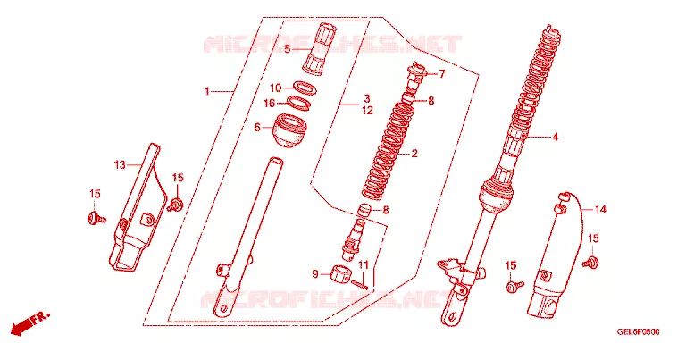 AMORTISSEUR AVANT Honda MOTO 50 CRF 2024  CRF50FP