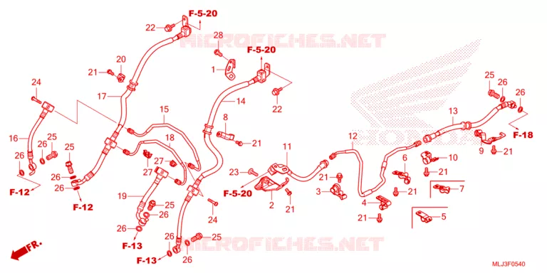 FLEXIBLE DE FREIN/TUYAU DE FREIN Honda MOTO 1800 GOLD-WING 2023  GL1800DAP