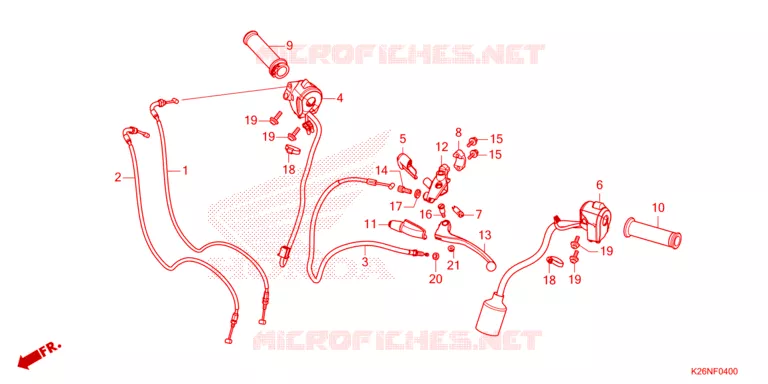 LEVIER DE GUIDON - CABLE - COMMODO Honda MOTO 125 GROM 2023  MSX125AP