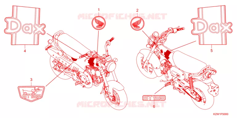 AUTOCOLLANTS Honda MOTO 125 DAX 2024  ST125AP