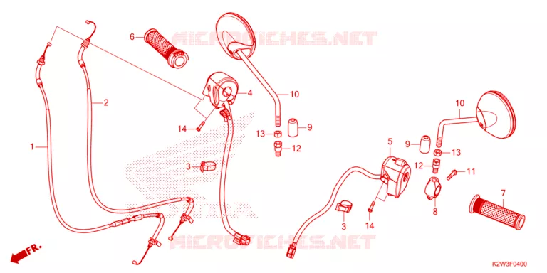 COMMODOS - POIGNEES - CABLES - MIROIR Honda MOTO 125 DAX 2023  ST125AP