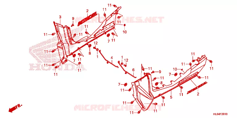 COUVERCLES LATERAUX Honda ATV 1000 TALON 2021  SXS1000S2RM