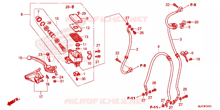 MAITRE CYLINDRE DE FREIN AVANT Honda MOTO 1000 AFRICA-TWIN 2016  CRF1000DG
