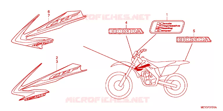 AUTOCOLLANTS Honda MOTO 450 CRF 2009  CRF450X9