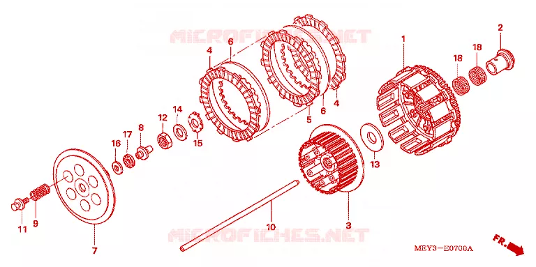 EMBRAYAGE Honda MOTO 450 CRF 2009  CRF450X9