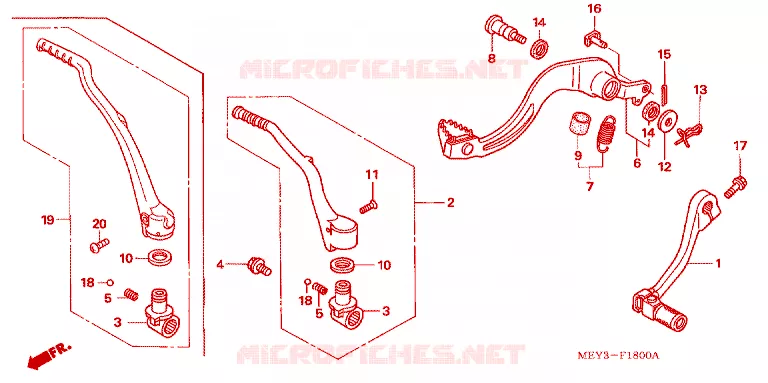 PEDALE - KICK Honda MOTO 450 CRF 2009  CRF450X9