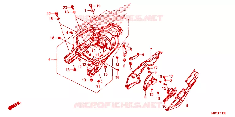 COUVERCLE LATERAL - PORTE BAGAGE ARRIERE Honda MOTO 1000 AFRICA-TWIN 2016  CRF1000DG