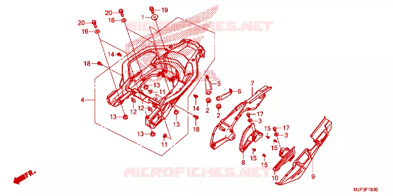 COUVERCLE LATERAL - PORTE BAGAGE ARRIERE Honda MOTO 1000 AFRICA-TWIN 2016  CRF1000DG