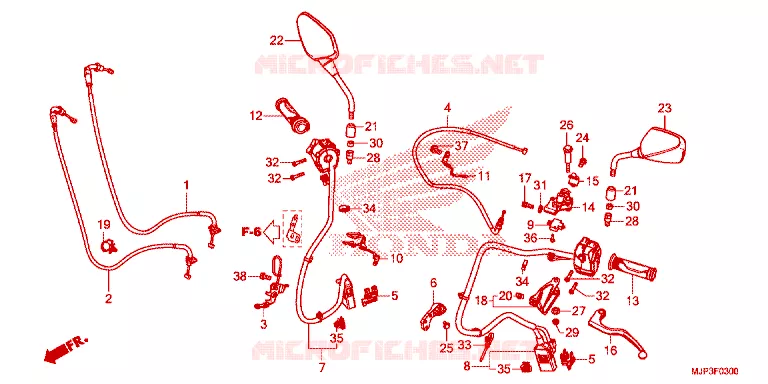 LEVIER DE GUIDON - CABLE - COMMODO Honda MOTO 1000 AFRICA-TWIN 2016  CRF1000AG
