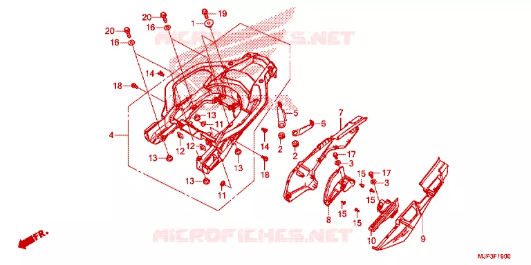 COUVERCLE LATERAL - PORTE BAGAGE ARRIERE Honda MOTO 1000 AFRICA-TWIN 2016  CRF1000DG