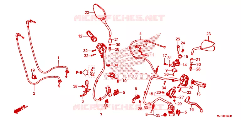 LEVIER DE GUIDON - CABLE - COMMODO Honda MOTO 1000 AFRICA-TWIN 2017  CRF1000G