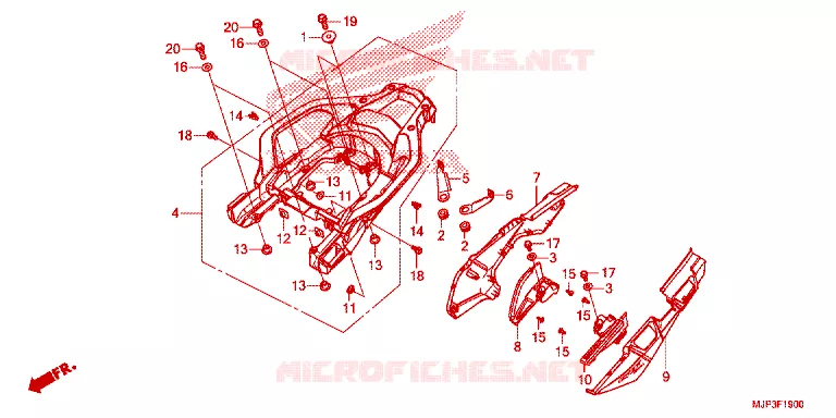 COUVERCLE LATERAL - PORTE BAGAGE ARRIERE Honda MOTO 1000 AFRICA-TWIN 2016  CRF1000G