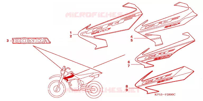 RAYURE/MARQUE  Honda MOTO 230 CRF 2003  CRF230F3