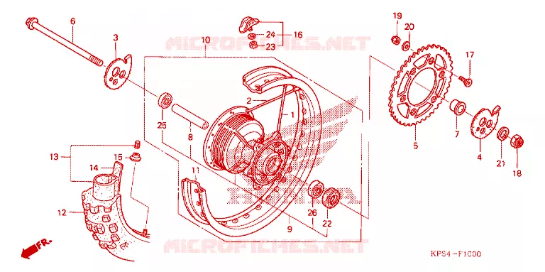 ROUE ARRIERE Honda MOTO 230 CRF 2003  CRF230F3