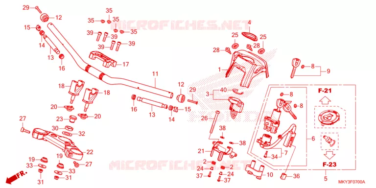 GUIDON - TE DE FOURCHE Honda MOTO 650 CB 2023  CB650RAP