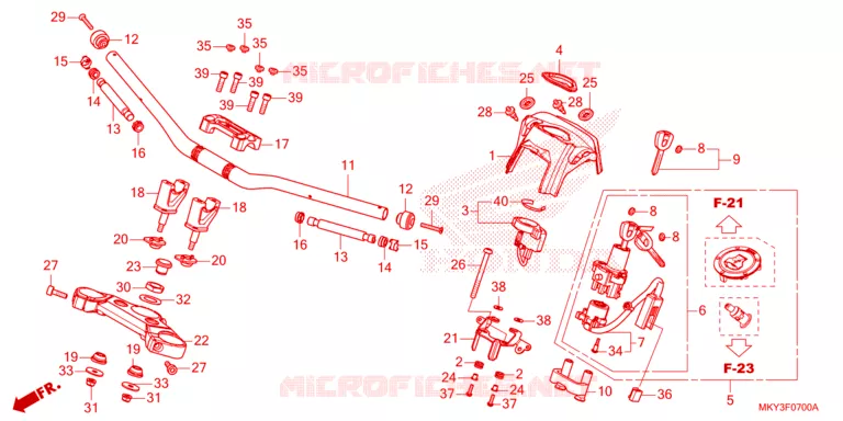 GUIDON - TE DE FOURCHE Honda MOTO 650 CB 2023  CB650RAP