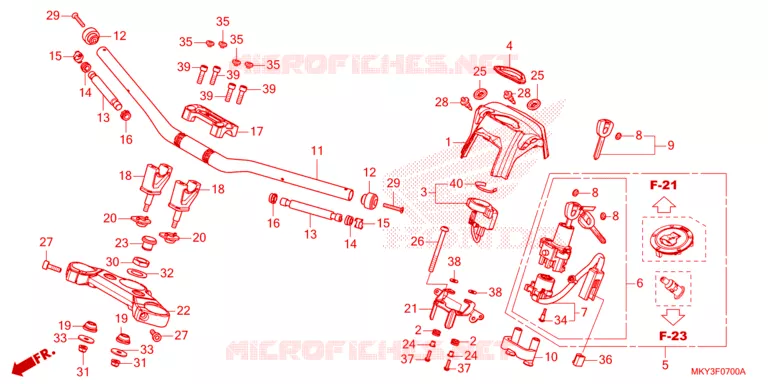 GUIDON - TE DE FOURCHE Honda MOTO 650 CB 2023  CB650RAP