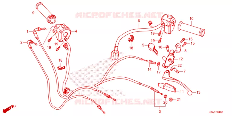 LEVIER DE GUIDON - CABLE - COMMODO Honda MOTO 250 CBF 2022  CBF250NAN