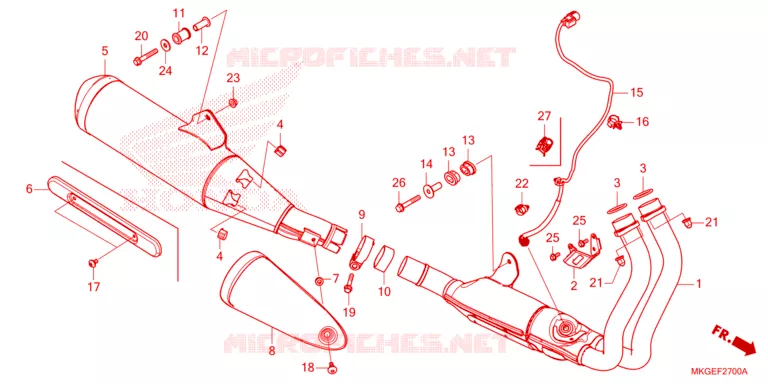 SILENCIEUX D'ECHAPPEMENT Honda MOTO 500 REBEL 2023  CMX500AP_PH