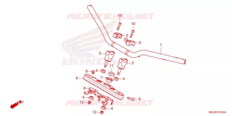 GUIDON - TE DE FOURCHE Honda MOTO 500 REBEL 2023  CMX500AP_PH