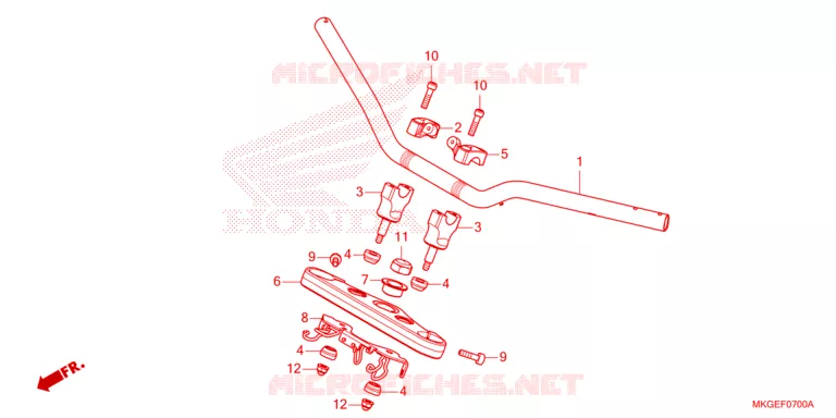 GUIDON - TE DE FOURCHE Honda MOTO 500 REBEL 2023  CMX500AP_PH
