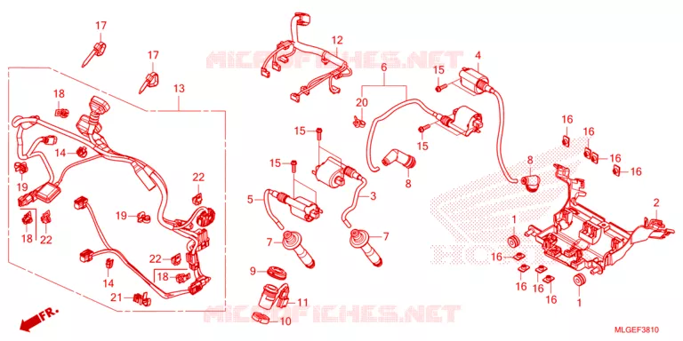 FAISCEAU SECONDAIRE - BOBINE D'ALLUMAGE Honda MOTO 1100 AFRICA-TWIN 2023  CRF1100A2P