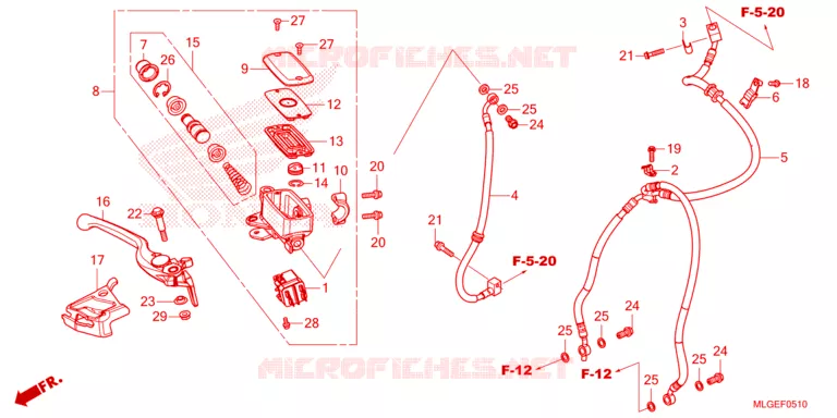 MAITRE CYLINDRE DE FREIN AVANT Honda MOTO 1100 AFRICA-TWIN 2023  CRF1100A2P