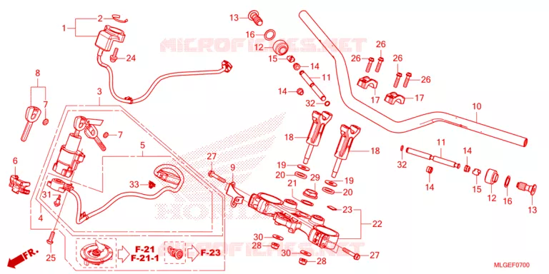 GUIDON - TE DE FOURCHE Honda MOTO 1100 AFRICA-TWIN 2023  CRF1100A4P