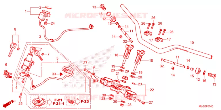 GUIDON - TE DE FOURCHE Honda MOTO 1100 AFRICA-TWIN 2023  CRF1100AP