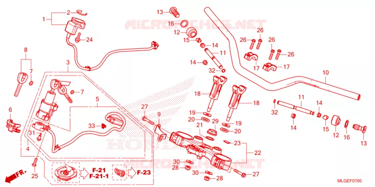 GUIDON - TE DE FOURCHE Honda MOTO 1100 AFRICA-TWIN 2023  CRF1100D4P