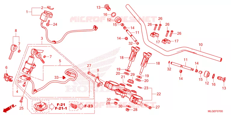 GUIDON - TE DE FOURCHE Honda MOTO 1100 AFRICA-TWIN 2023  CRF1100DL2P