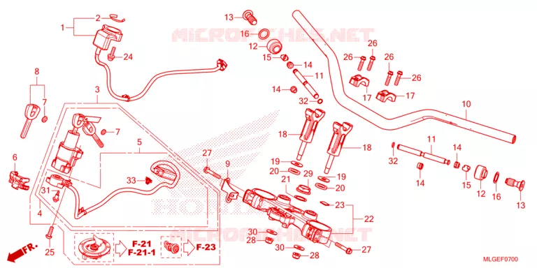 GUIDON - TE DE FOURCHE Honda MOTO 1100 AFRICA-TWIN 2023  CRF1100DL4P
